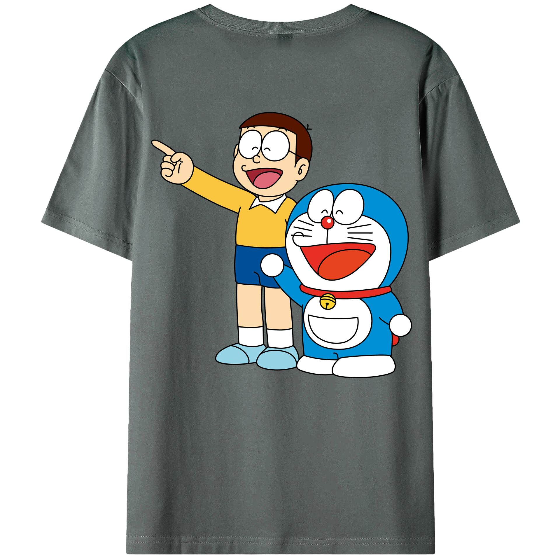 （画像用） ドラえもん 野比 のび太 Doraemon Nobita Nobi 綿100％ メンズ半袖Tシャツ（バックプリント） 通気性